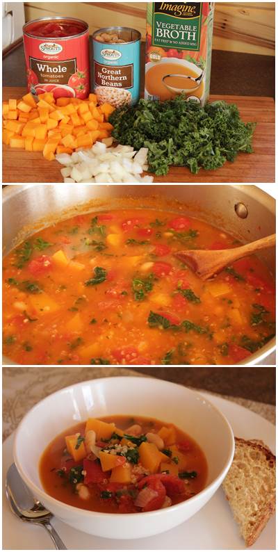 Butternut Squash Kale and Quinoa Soup