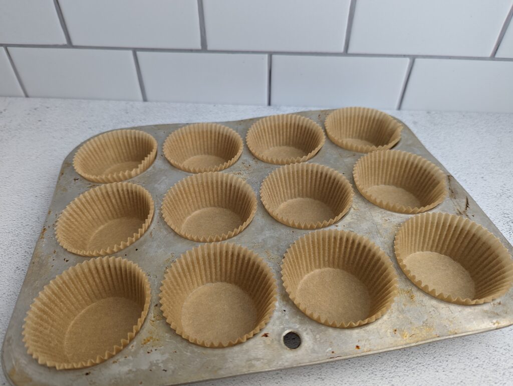 Line your muffin tin with muffin liners