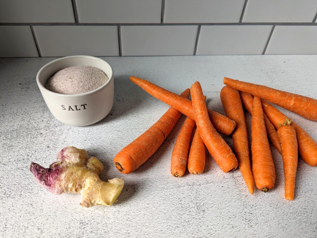 Carrot Ginger Kraut Ingredients