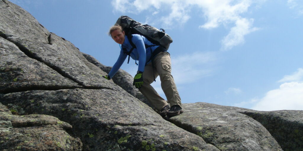Erin Harner Backpacking in the Adirondack Mountains