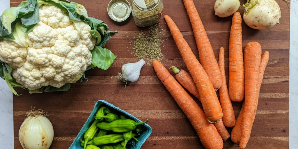 Ingredients for Spicy Cauliflower and Carrots